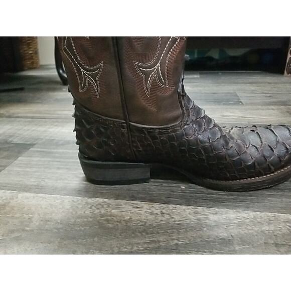 Mens Genuine Python Quality Handcrafted Western Brown Longhorn Boots Size 7 main image 8